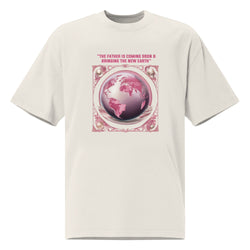 “The Father is coming soon & bringing The New Earth“ - Oversized faded t-shirt